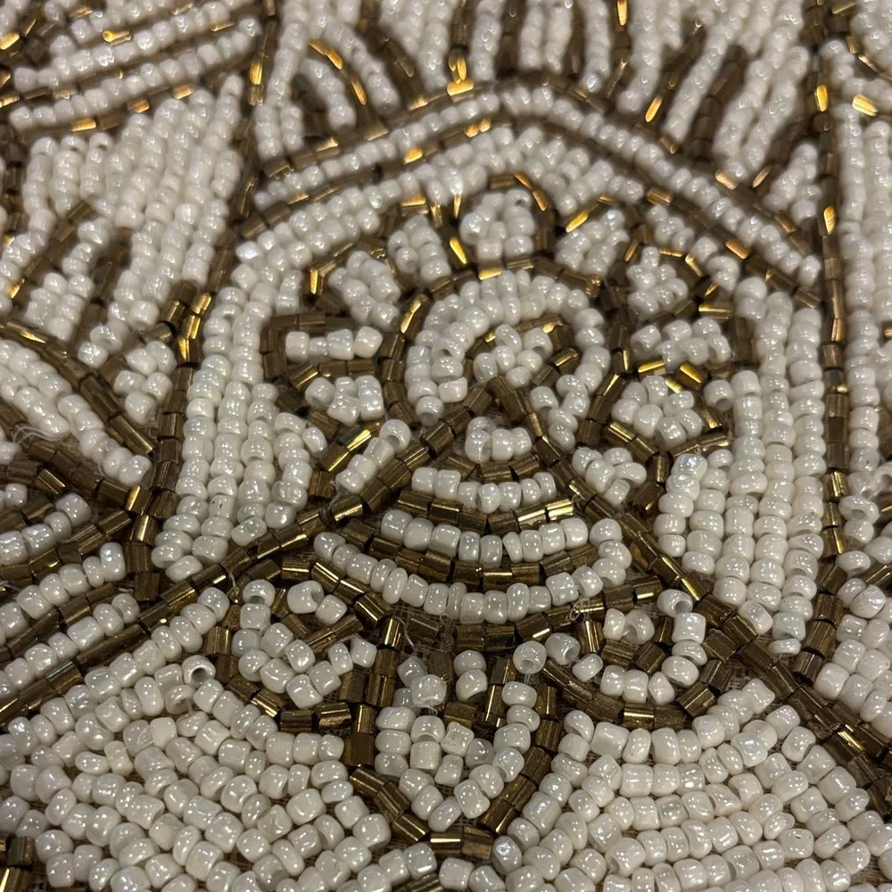 Intricate Beaded Hamsa plate charger made India - Picture 4 of 10
